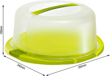 Купол для торта Rotho Cool & Fresh з охолодженням, пластик (PP), без BPA, білий/прозорий, (38,0 x 34,0 x 16,0 см) (зелений лайм)