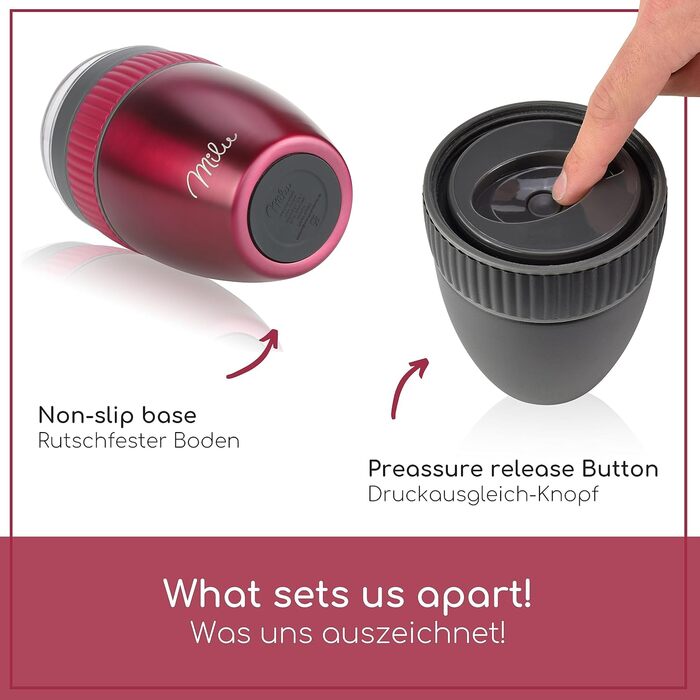 Стаканчик для пластівців Milu 400 мл з назвою MsliMax для йогурту герметичний стаканчик з ложкою (ягідний, нержавіюча сталь)