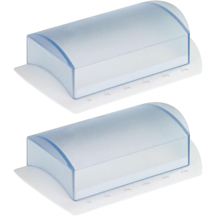 Маслянка Westmark - ідеально підходить для сервірування та зберігання - можна мити в посудомийній машині - спеціальний рельєф для надійного захоплення (зі шкалою, набір з 2 шт. )