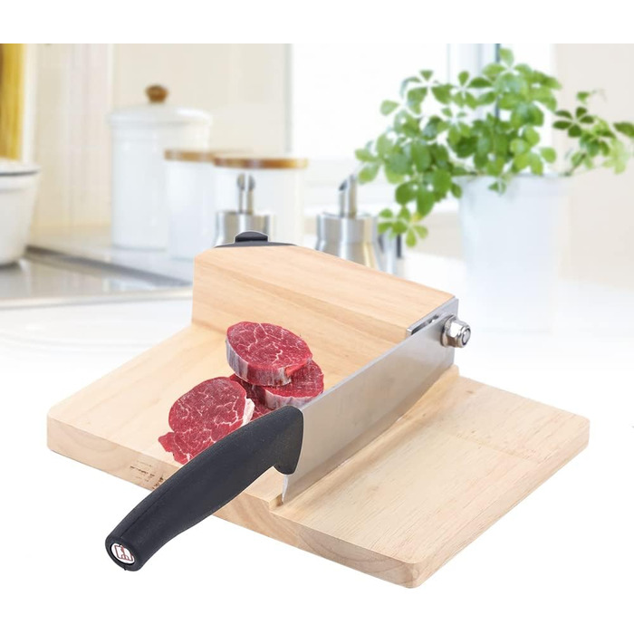 Пристрій для нарізання ковбас з дерев'яною основою Kitchendao