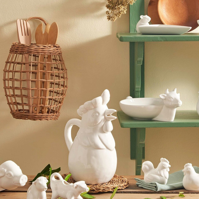 Тарілка для моцарелли La Porcellana Bianca FATTORIA, 'корова' порцеляна, 27 х 18 х 11 см