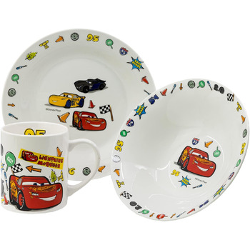 Набір дитячого столового посуду Disney Cars, 3 предмети у подарунковій коробці Stor