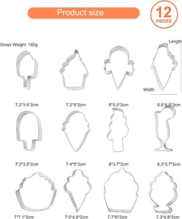 Набір формочок для печива у формі пряникового будиночка, FantasyDay, 10 шт. , формочки для печива з нержавіючої сталі, різдвяні формочки для тематичних тортів, тортів на день народження, сендвічів з фонданним печивом (12 шт. 3)