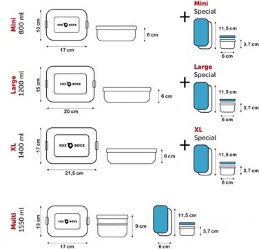 Ланч-бокс для дітей металевий 800 мл, 2 перегородки FOXBOXX