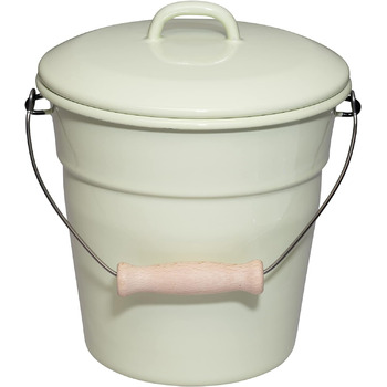 Органічне відро з кришкою, діаметр 20 см, 3,5 літра, Classic Colorful Pastel, емаль, 1.170 кг, LBH 21 x 22 x 18.8 см, Охолоджувач напоїв, Відро для кубиків льоду, 0369-006