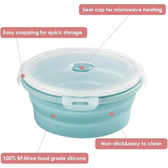 Круглі силіконові складні контейнери для зберігання 4 шт Virklyee