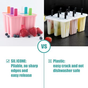 Силіконові форми для морозива, рожевого кольору DEHUB