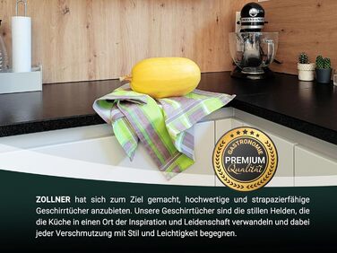 Набір кухонних рушників ZOLLNER із 4 бавовняних рушників 50x70 см поглинаючі та міцні кухонні рушники можна прати до 60C мятні смужки якість для громадського харчування сертифіковано Oeko-Tex (зелений)