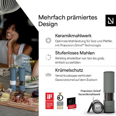 Набір з 2 млинів для солі та перцю, попелясто-сірий Lagom LARS NYSØM