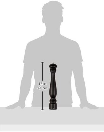 Млин для перцю Zassenhaus ПОТСДАМ , Помел регульований від дрібного до грубого, Керамічна шліфувальна машина Zassenhaus Зроблено в Німеччині , Ручний млин для перцю , Вже попередньо наповнений , Чорний матовий , 40 см 40 x Ø 6,9 см Бук чорний матовий