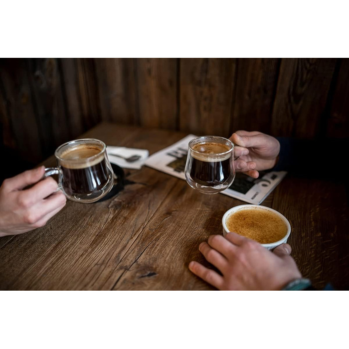 Консимо. Кофейные бокалы с двойными стенками Бокалы для коктейлей Стаканы для воды Стакан для чая Чашка для чая - Прозрачный набор из 2 шт. (Bolla, 250 мл)