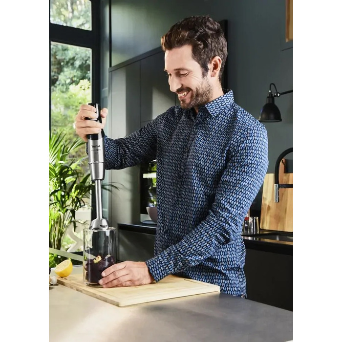 Tefal Блендер заглибний Infiny Force Pro, 1200Вт, 9в1, чаша-800мл, чопер-500мл, спіралайзер, турборежим, чорний