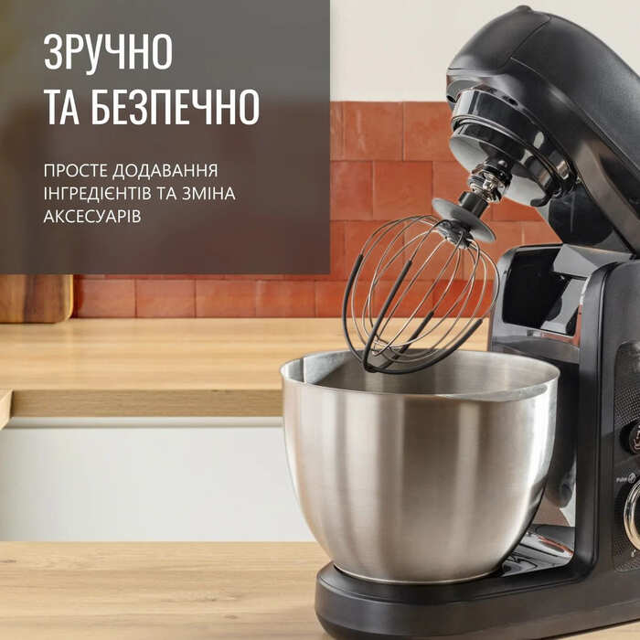 Tefal Кухонна машина Bake Partner 1100Вт, чаша-метал, корпус-пластик, насадок-8, чорний