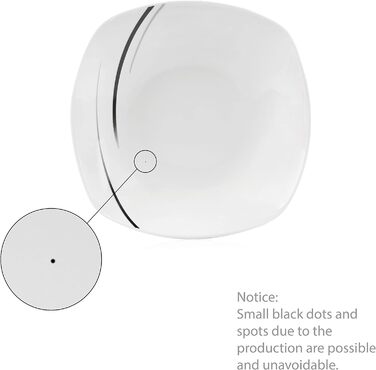 СПІВАЧКА Порцеляновий столовий сервіз Bilgola Black Lines, набір посуду з 18 предметів на 6 персон, набір тарілок, квадратний столовий сервіз 18 шт.