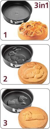 Роз'ємна форма Zenker Ø 26 см SPECIAL CREATIVE, форма для випічки з 2 мотивами, кругла форма для торта з антипригарним покриттям, креативна випічка (колір чорний), кількість