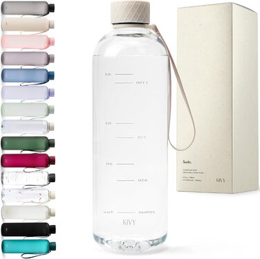 Пляшка для води 1,5 л тританова, кремова прозора KIVY