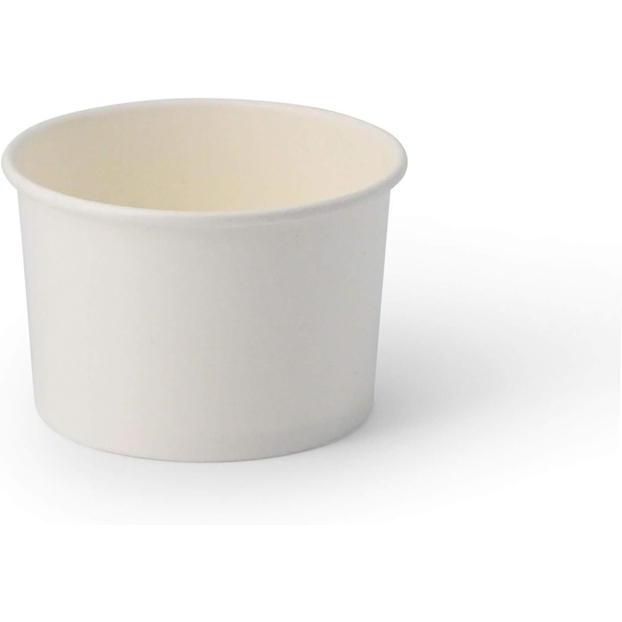 Картонні стаканчики для морозива 400 мл - Одноразові стаканчики без пластику та біорозкладні - Десертні миски на винос (білі, 200 мл (50 шт. )), 50 шт.