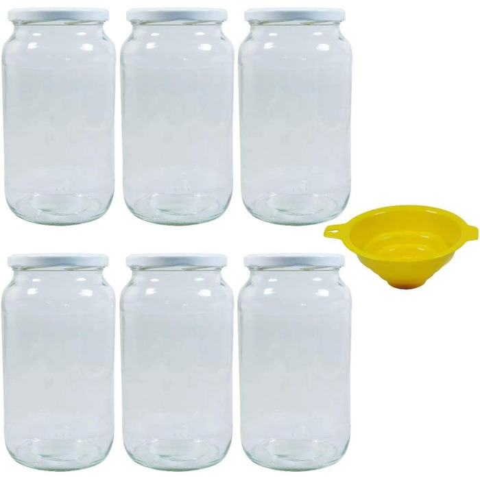 Банка 1 литр с завинчивающейся крышкой серебристая 6 шт mikken