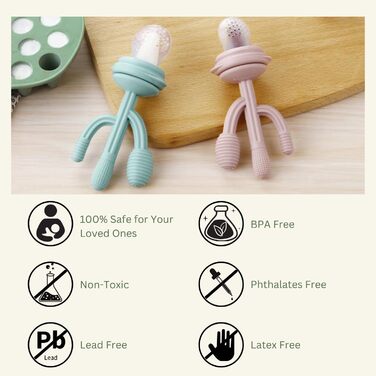 Набір силіконових ніблерів та контейнер для заморожування дитячого харчування PandaEar