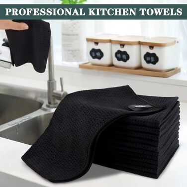 Кухонні рушники VIVOTE, рушники для гостей, подарункові, 40x60 см, 2 шт., м&39які кухонні рушники, абсорбуючі рушники (чорні 12)