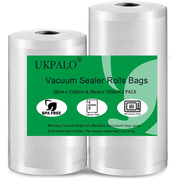 Рулон вакуумних плівок 20 x 1500 та 28 x 1500 см, 2 рулона UKPALO