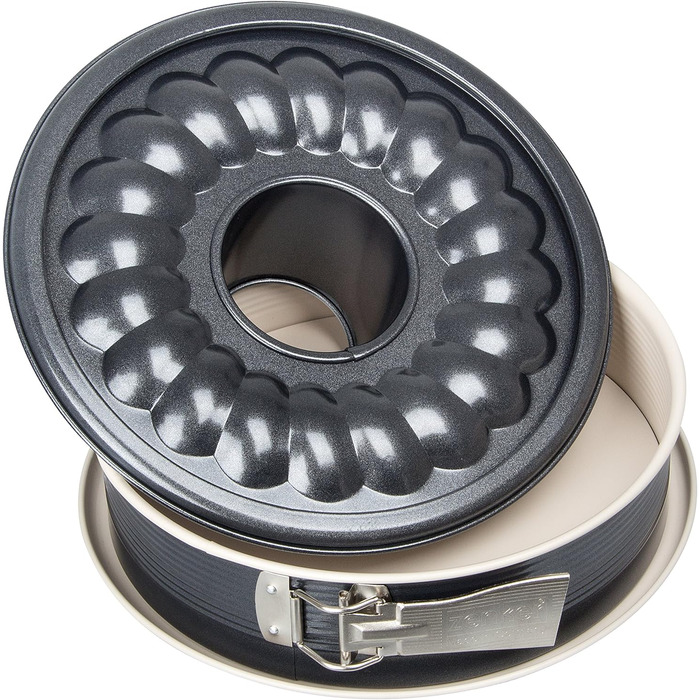 Каструля Zenker 7813 Springform Crme Noir з 2 основами, діаметр 29 см, нержавіюча сталь, сірий / бежевий, 28 x 28 x 7 см 29 x 29 x 7 см