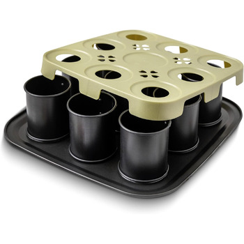 Форма для випікання з відповідною кришкою для прямого транспортування форма для випічки та транспортування (9 форм для тарталеток), 24 шт., 8