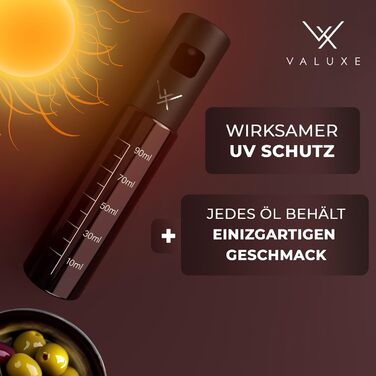 Масляный распылитель для растительного масла и уксуса с защитой от ультрафиолета Стекло и распылительный фильтр - Бутылка с распылителем масла из нержавеющей стали - Точный распылитель оливкового масла, распылитель масла, распылитель масла (темно-черный)