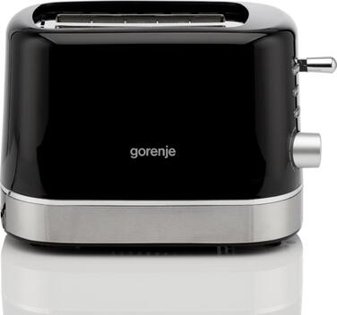 Gorenje Тостер 850Вт, підігрів, розморожування, пластик, чорний