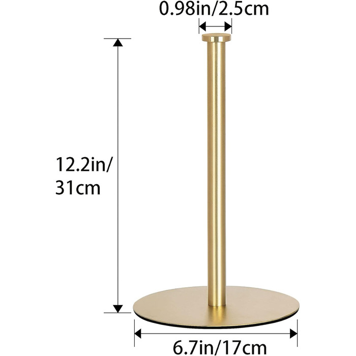 Тримач для кухонних рулонів настільний 31 см, золотистий OBODING