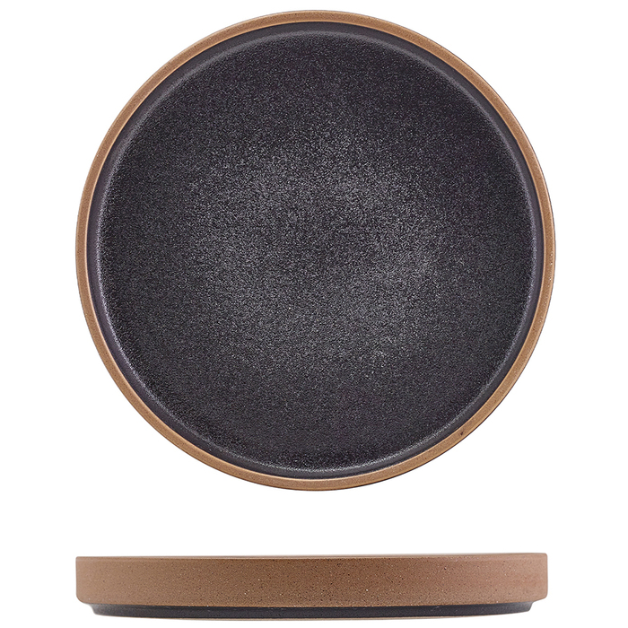 Тарелка презентационная 18*2.3 см с низким вертикальным бортом, Kava Black Stoneware Raw Wall, GenWare