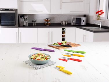 Набор ножей Zyliss E72404 3 шт., 9 см / 10 см / 14 см, зеленый / красный / фиолетовый, набор кухонных ножей Универсальный нож / нож для очистки овощей / нож для очистки овощей, гарантия 5 лет (набор из 6 ножей)