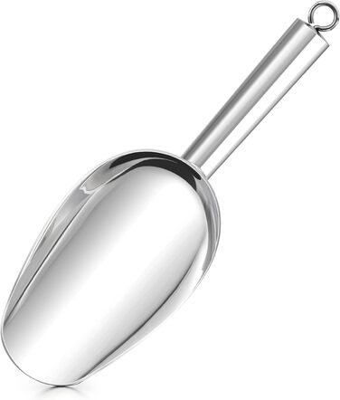 Ложка для морозива Herogo, ложка для харчових цукерок з нержавіючої сталі 680 мл, велика металева ложка для борошна для домашніх тварин, кава, цукерки, міцна та світловідбиваюча, можна мити в посудомийній машині 24 унції (680 мл)