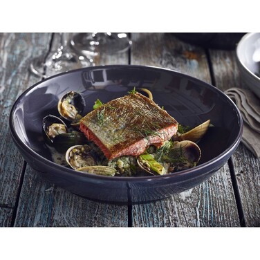 Тарілка глибока, 23 см, блакитна, Terra Stoneware Rustiс, GenWare