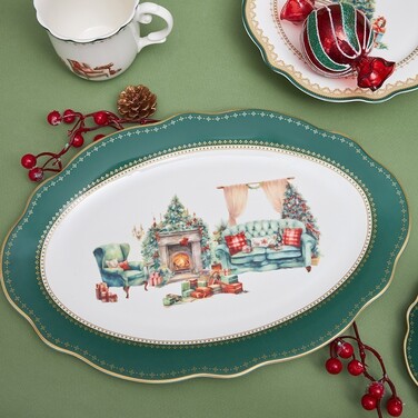 Блюдо Fissman CHRISTMAS AVE овальне 35х25 см порцеляна (13759)