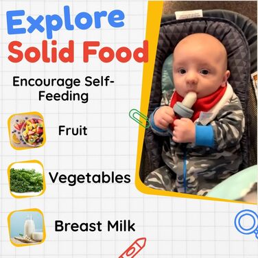 Дитина-фруктосос Силіконовий дозатор для дитячого харчування та лоток для заморожування, молочне морозиво, засіб для полегшення прорізування зубів, пустушка для самостійного годування (фіолетовий)