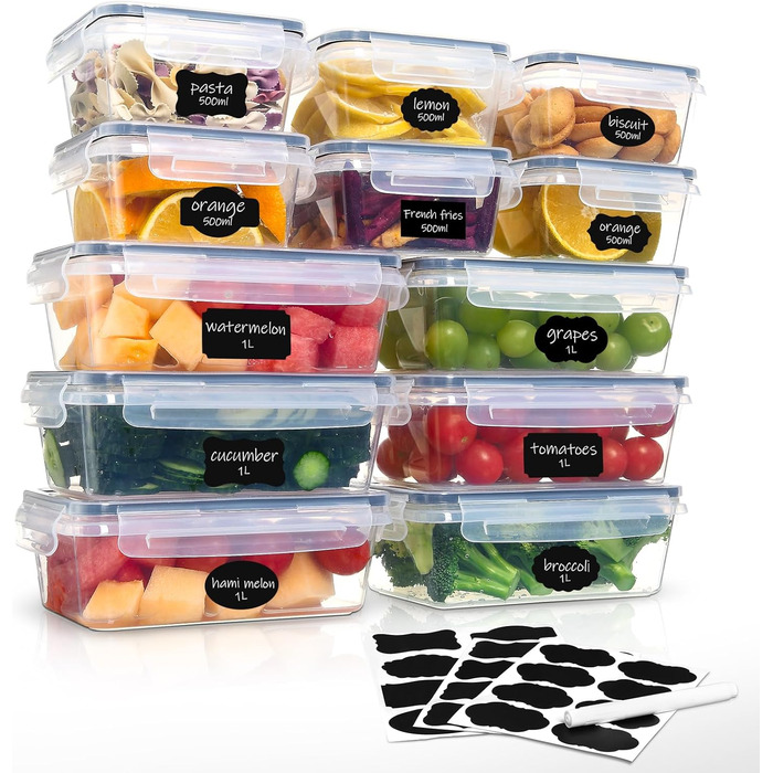 Набір з 12 контейнерів для зберігання продуктів  6 x 1 л та 6 x 0,5 л Tupperware 12F2 Hibisaws