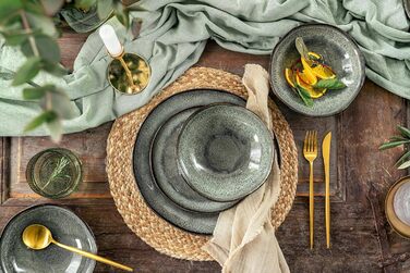 Набір тарілок на 4 персони, 12 предметів, зелено-сірий Kopenhagen Sänger