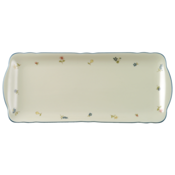 Блюдо прямокутне 35 х 15 см Streublume blauer Rand Marie-Luise Seltmann