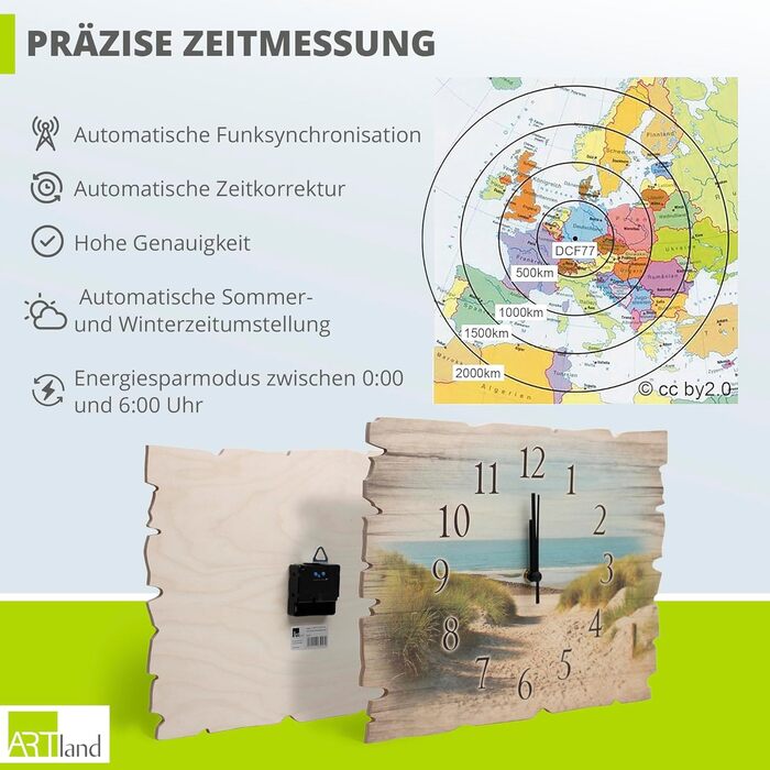 Настінний годинник без цокання 40 x 30 см ARTLAND