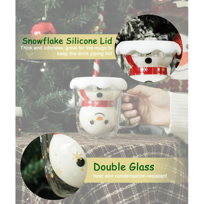 Різдвяні чашки у формі сніговика 370 мл. 2 шт. LIBWYS