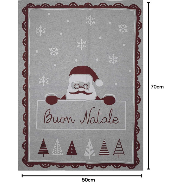 Набір з 12 різдвяних кухонних рушників 70 x 50 см Zambaiti