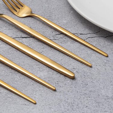 Набір столових приборів на 6 персон, набір 30 предметів, золотистий LAZAHOME