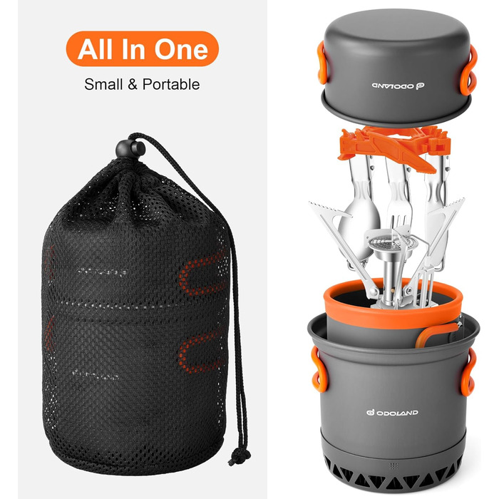Набор посуды для кемпинга 10 предметов Odoland