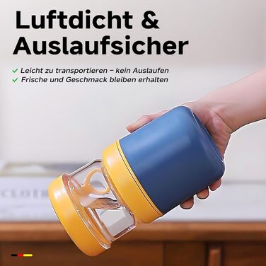 Стаканчик для пластівців 860 мл із складаною ложкою, жовто-синій NEXROLA