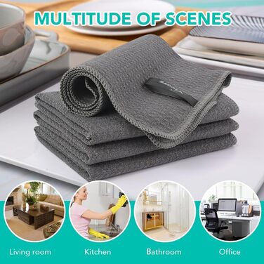 Кухонні рушники VIVOTE, рушники для гостей, подарункові, 40x60 см, 2 шт., м&39які кухонні рушники, абсорбуючі рушники (сірі 30 x 30)