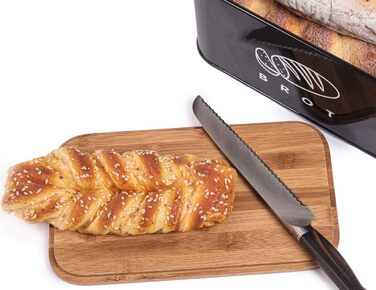 Хлібниця з кришкою 42 х 23 х 16 см чорний Theo&Cleo