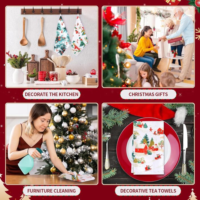 Набір з 2 різдвяних кухонних рушників 60 x 40 см VIVOTE