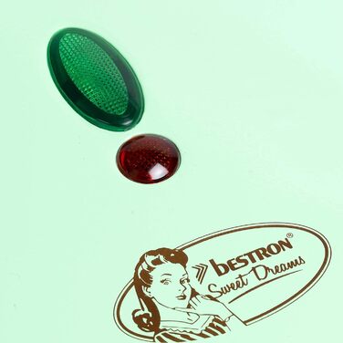 Брюссельська вафельниця Bestron в ретро-дизайні, вафельниця на 2 бельгійські вафлі, з антипригарним покриттям і лампою для випічки, 700 Вт, колір (зелений)