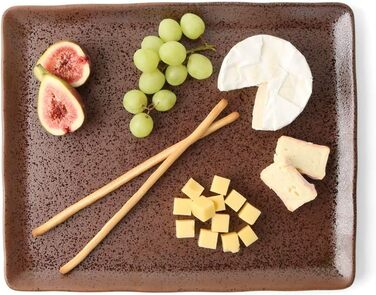 Арена Реактивна порцеляна на 4 особи (тарілка 33 х 27 см, коричнева)